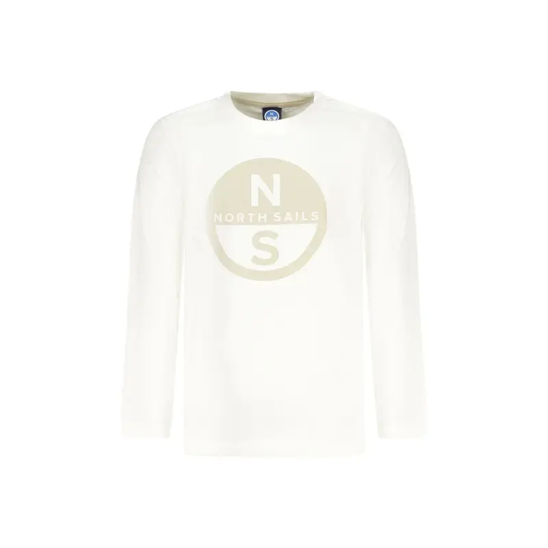 T-Shirt Maniche Lunghe Unisex Bianca Stampa Logo Bianco