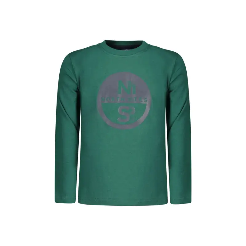T-Shirt Maniche Lunghe Unisex Verde Stampa Logo