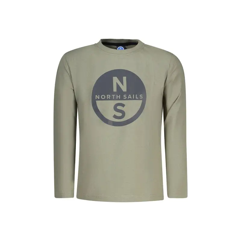 T-Shirt Maniche Lunghe Unisex Verde Stampa Logo