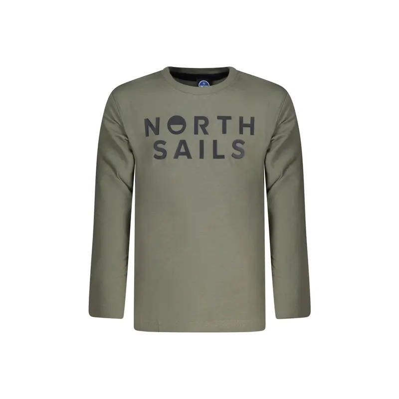 T-Shirt Maniche Lunghe Unisex Verde Stampa Logo