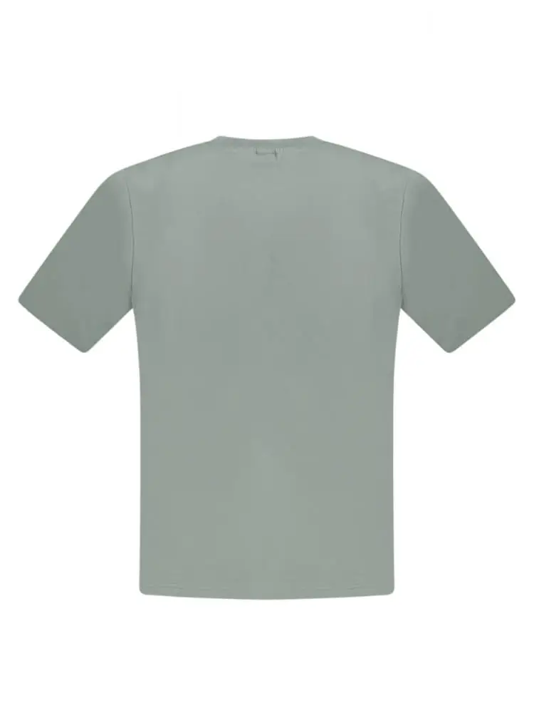 t-shirt uomo in cotone verde con patch logo miniatura 2
