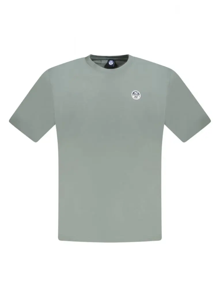 t-shirt uomo in cotone verde con patch logo