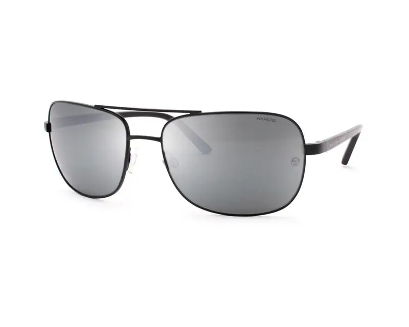 North Sails Unisex Amerigo NS044 Occhiali da sole Metallo Nero Argento Squadrata Polarizzata