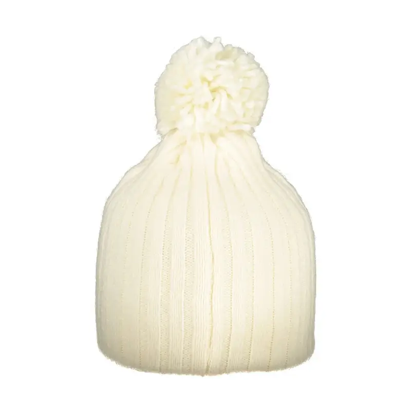 Berretto Donna Bianco con Pompon e Logo miniatura 2