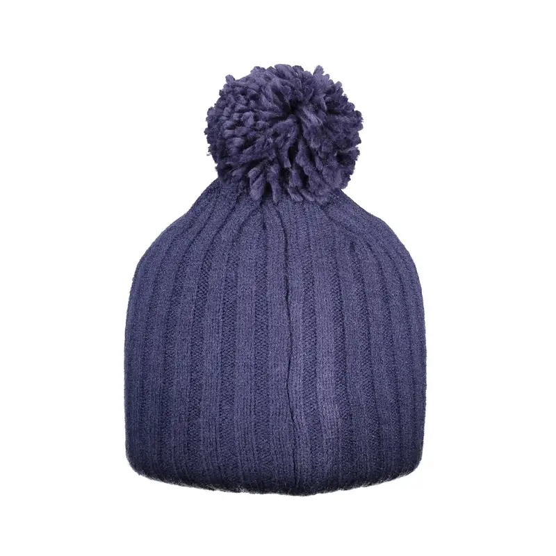 Berretto Donna Blu con Pompon e Logo miniatura 2
