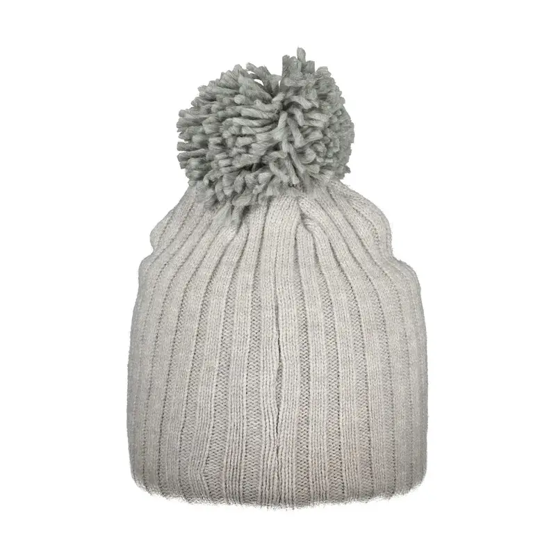 Berretto Donna Grigio con Pompon e Logo miniatura 2