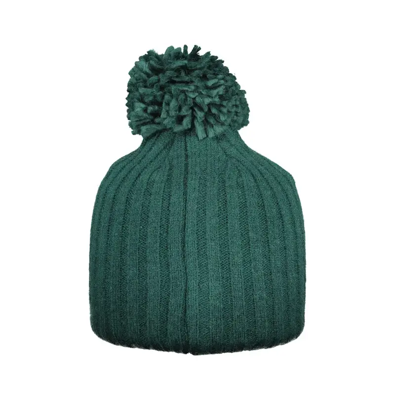 Berretto Donna Verde con Pompon e Logo miniatura 2
