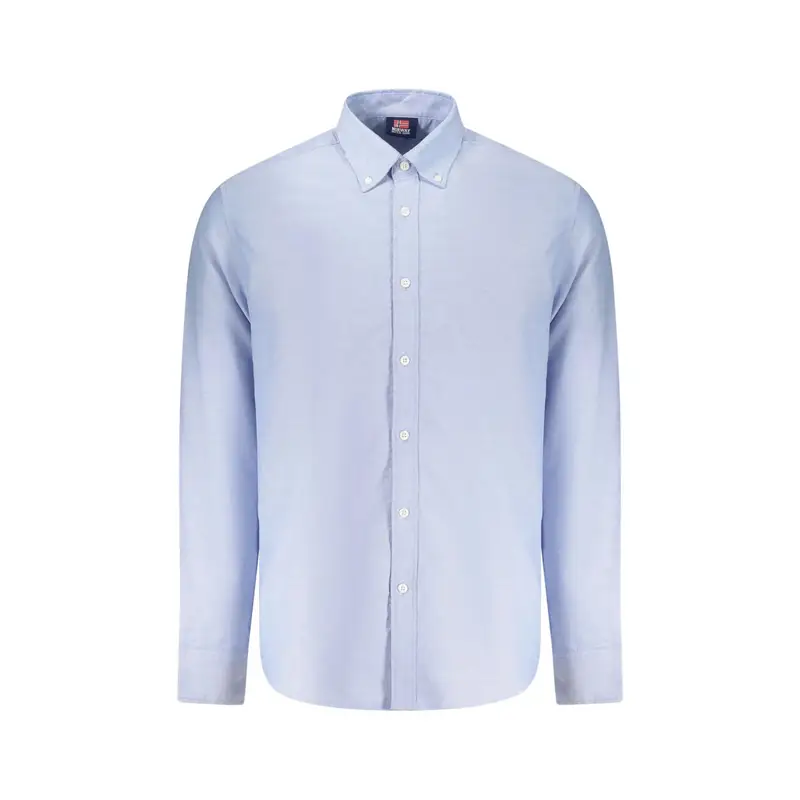 Camicia Maniche Lunghe Uomo Azzurra Logo Azzurro