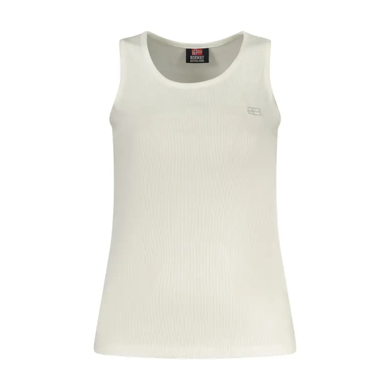 Canotta Donna Bianca Ricamo Logo Bianco