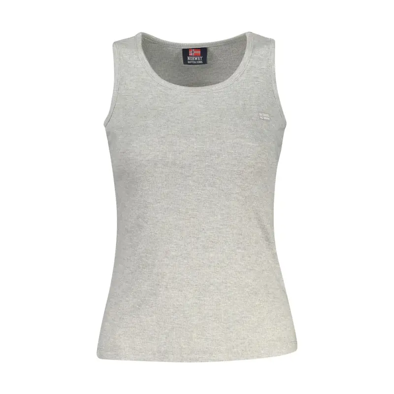 Canotta Donna Grigia Ricamo Logo Grigio