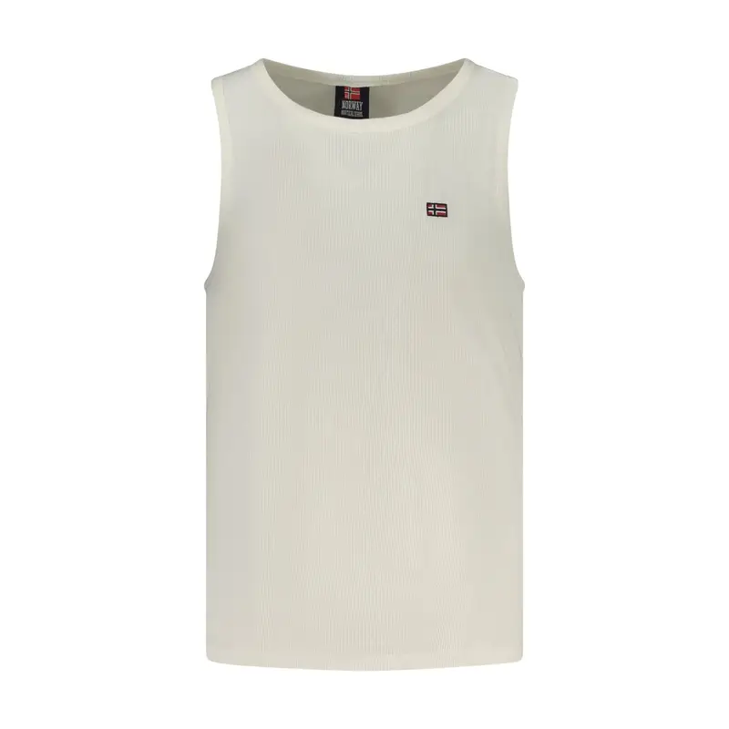 Canotta Uomo Bianca Ricamo Logo Bianco