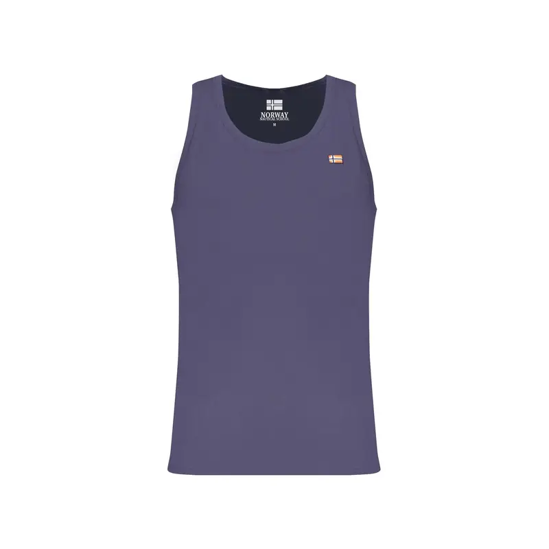 Canotta Uomo Blu Ricamo