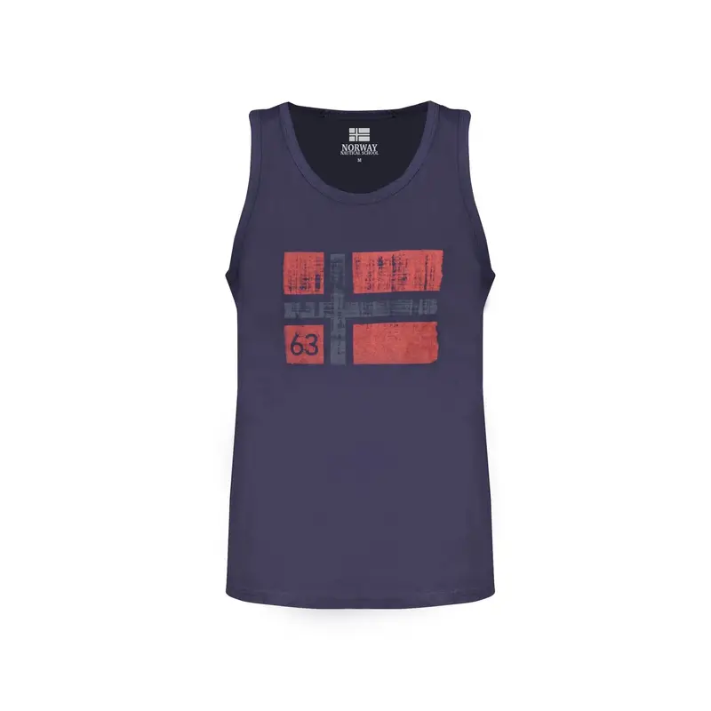 Canotta Uomo Blu Stampa Logo