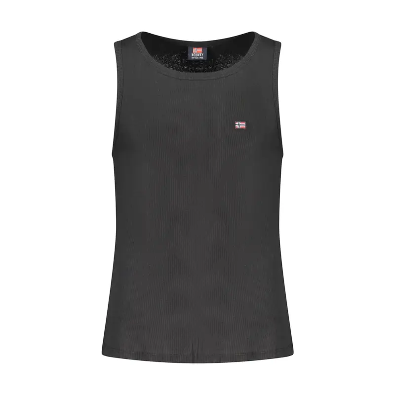 Canotta Uomo Nera Ricamo Logo Nero