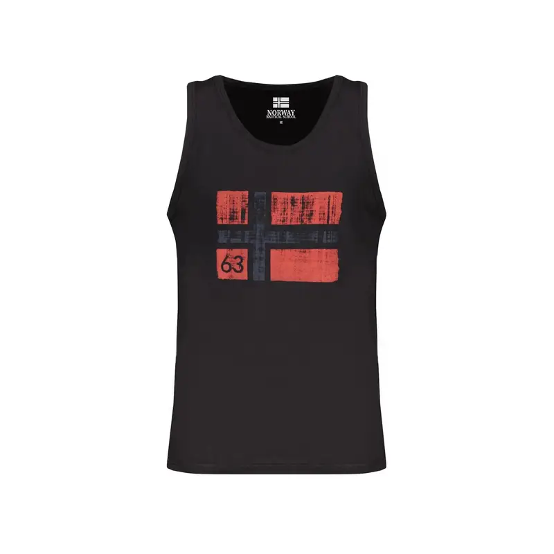 Canotta Uomo Nera Stampa Logo Nero