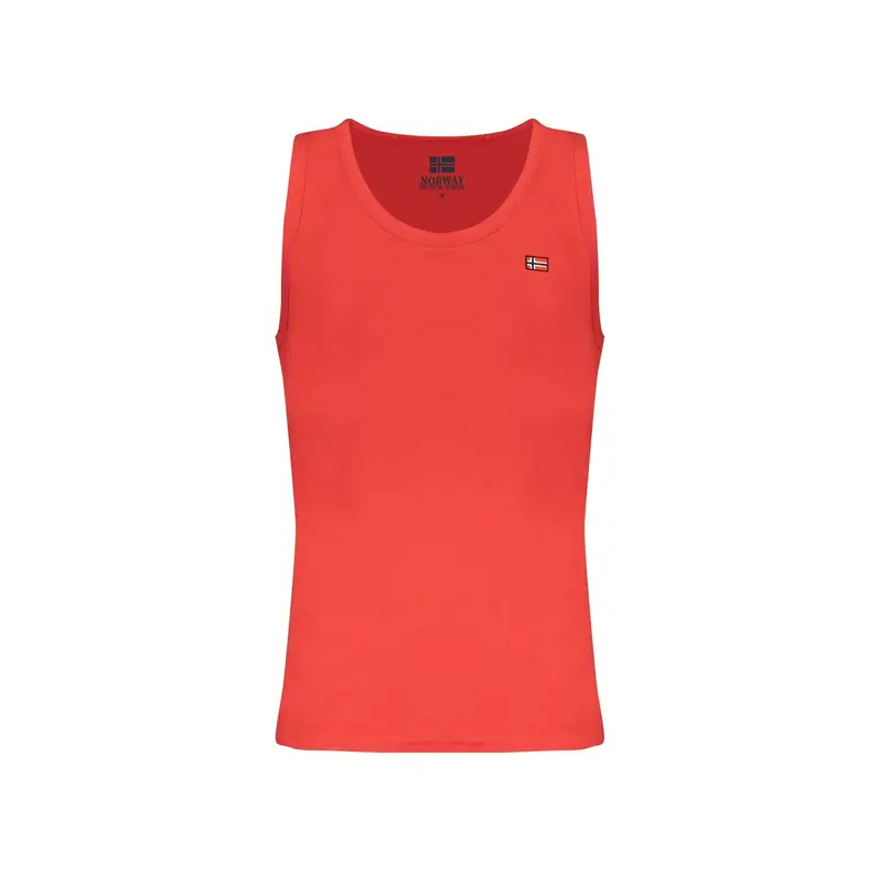 Canotta Uomo Rossa Ricamo Rosso