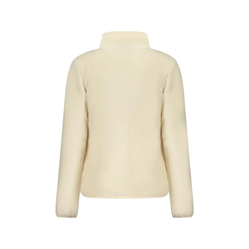 Felpa Donna Bianca con Zip Peluche Applicazione Logo Bianco miniatura 2