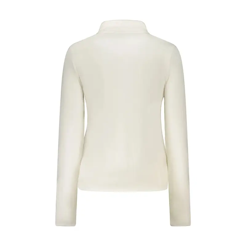 Felpa Donna Bianca con Zip Pile Applicazione Logo Bianco miniatura 2