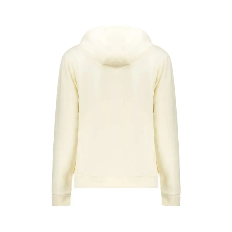 Felpa Donna Bianco Zip Cappuccio Felpata Tasche Stampa Logo miniatura 2