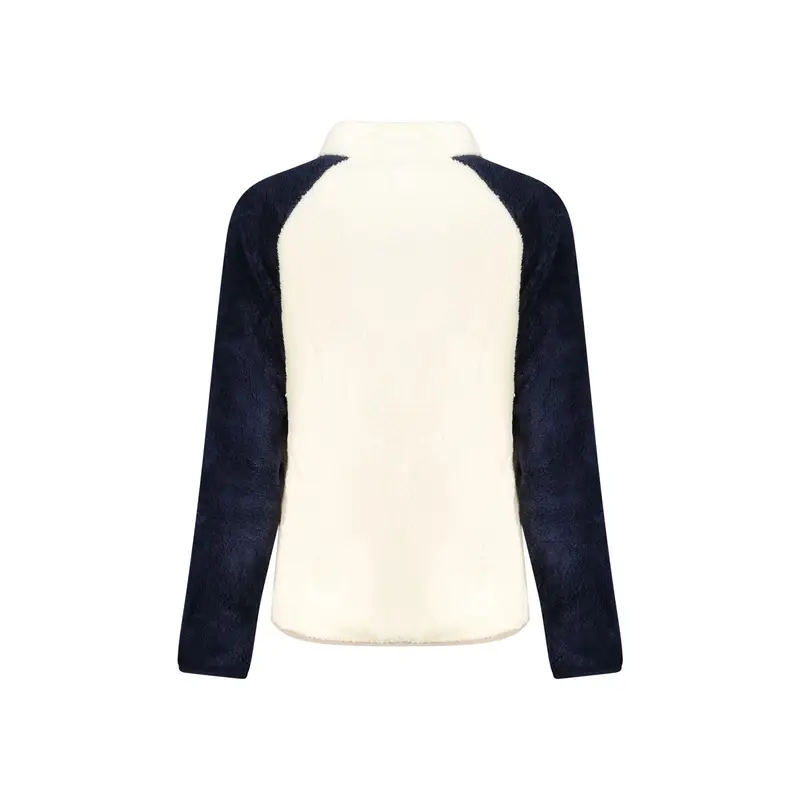 Felpa Donna Bianco Zip Felpata Tasche Ricamo Logo miniatura 2