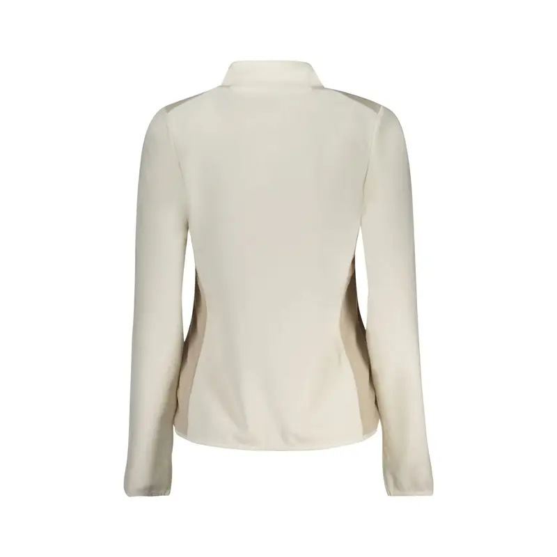 Felpa Donna Bianco Zip Pile Dettagli Logo miniatura 2