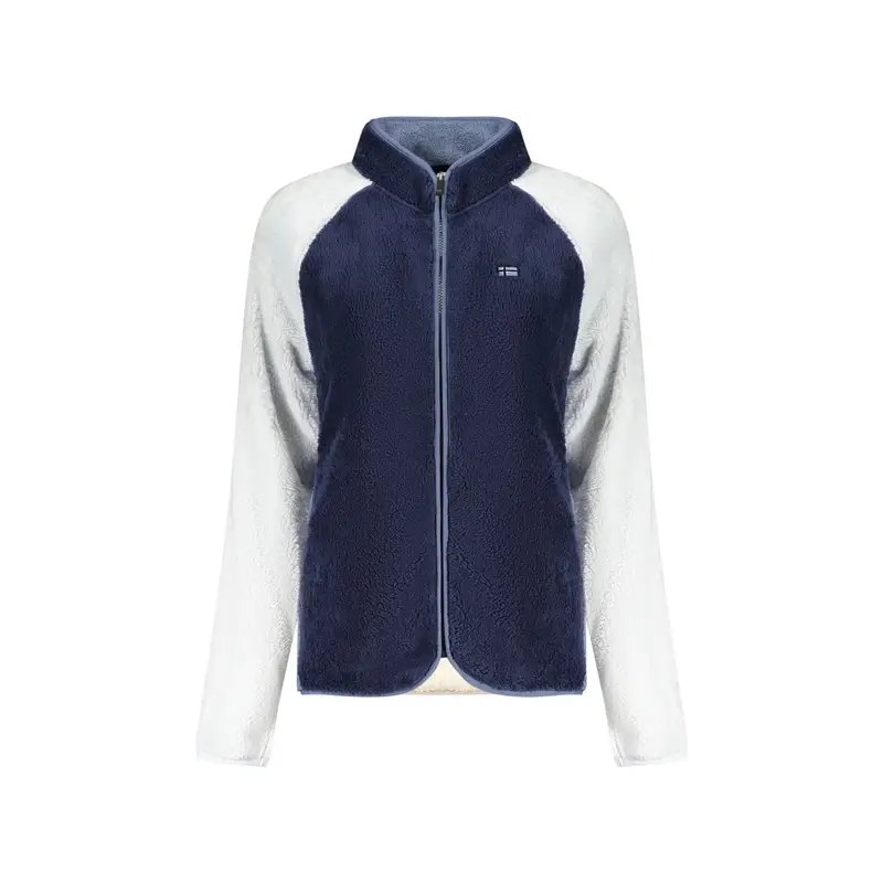 Felpa Donna Blu con Zip Felpata Ricamo Logo