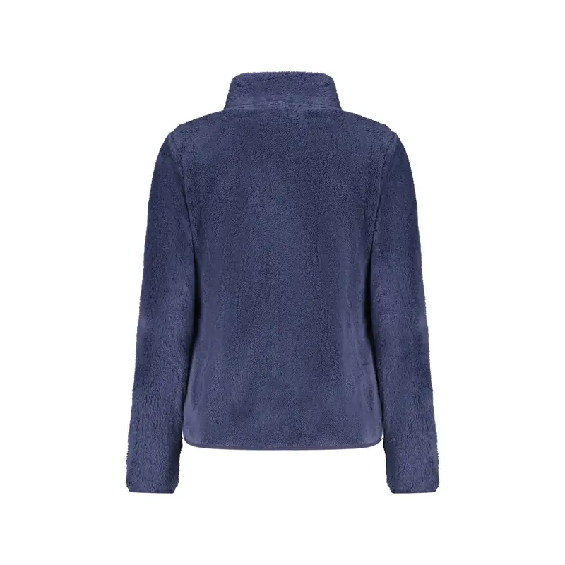 Felpa Donna Blu con Zip Peluche Applicazione Logo miniatura 2