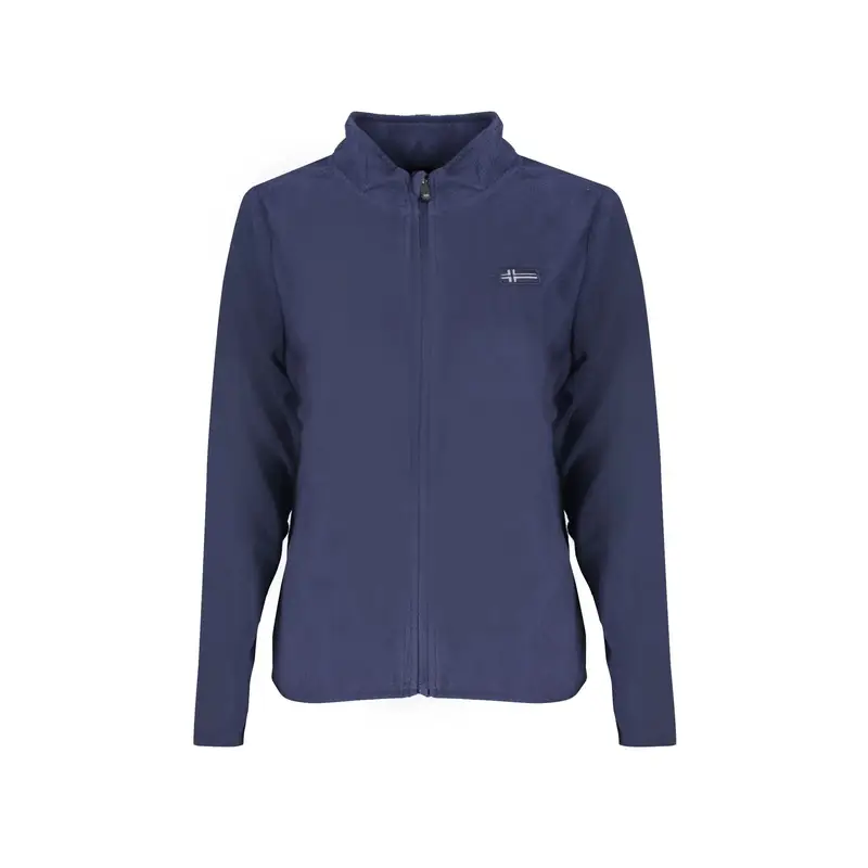 Felpa Donna Blu in Pile con Zip Logo