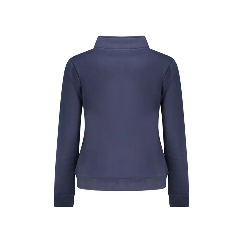 Felpa Donna Blu Zip Felpata Applicazione Logo miniatura 2