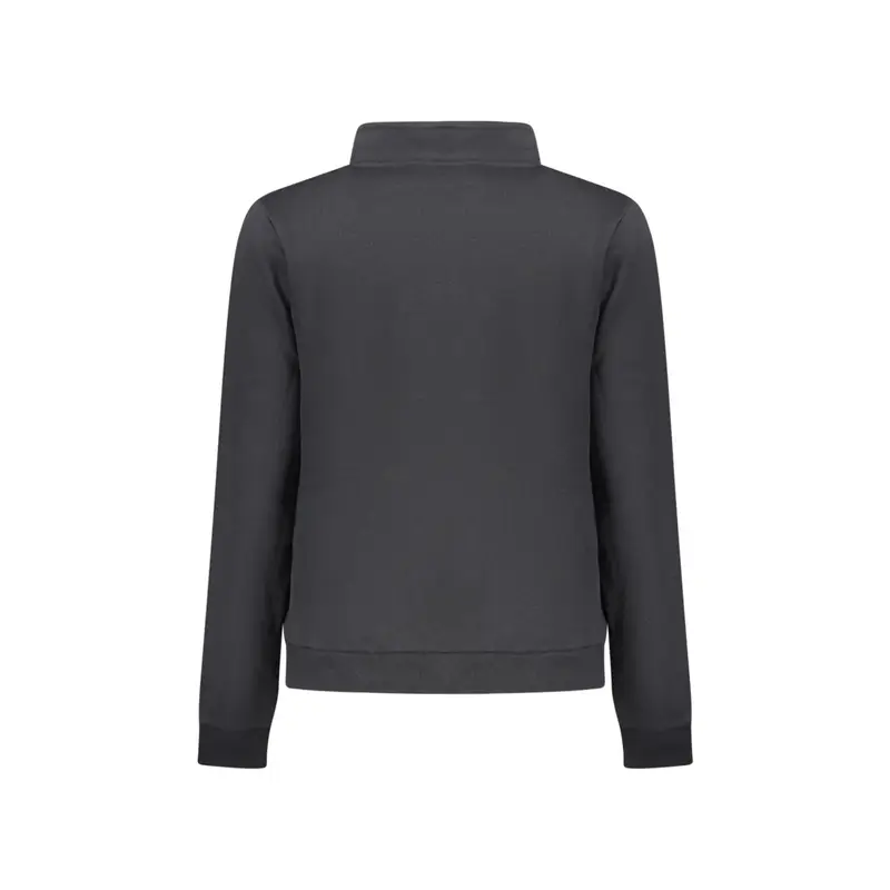 Felpa Donna Nera con Zip Felpata Logo Nero miniatura 2