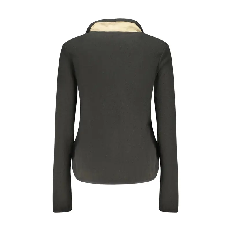 Felpa Donna Nero Zip Pile Taschino Applicazione Logo miniatura 2