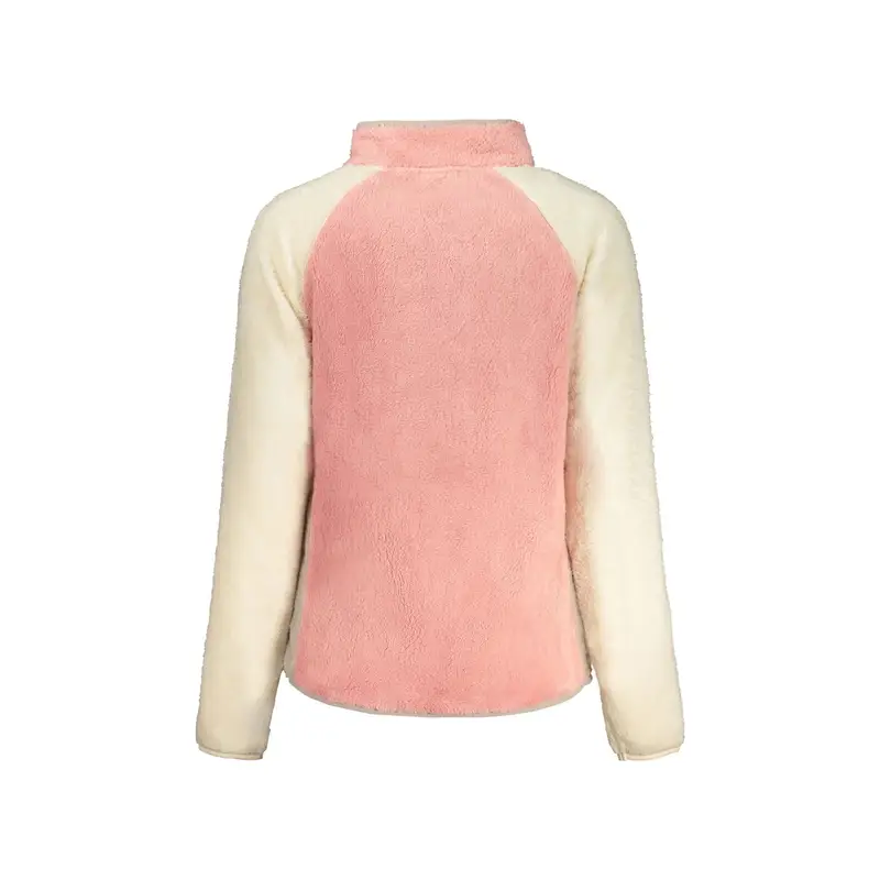 Felpa Donna Rosa con Zip Felpata Ricamo Logo miniatura 2