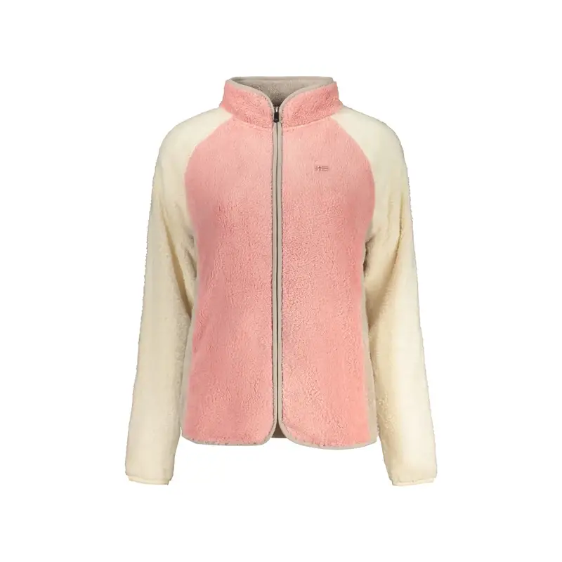 Felpa Donna Rosa con Zip Felpata Ricamo Logo