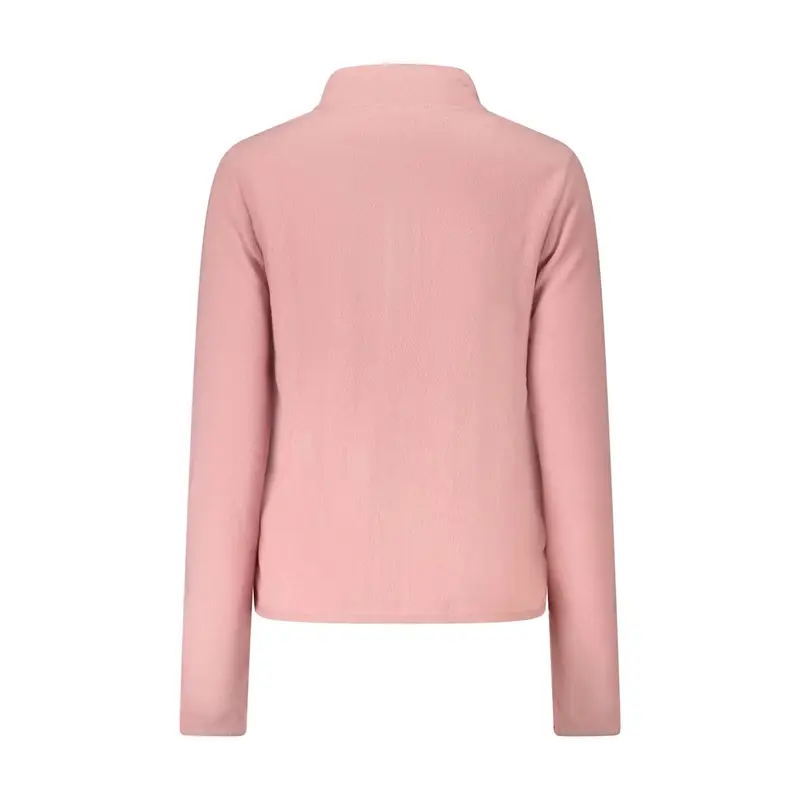 Felpa Donna Rosa con Zip Pile Applicazione Logo miniatura 2