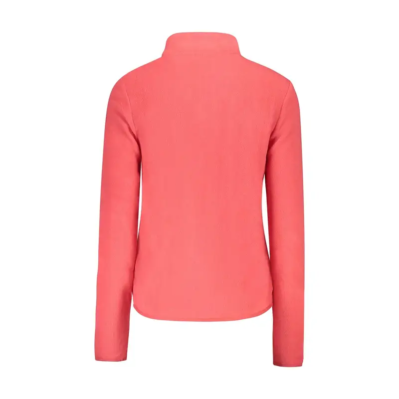 Felpa Donna Rosa con Zip Pile Applicazione Logo miniatura 2