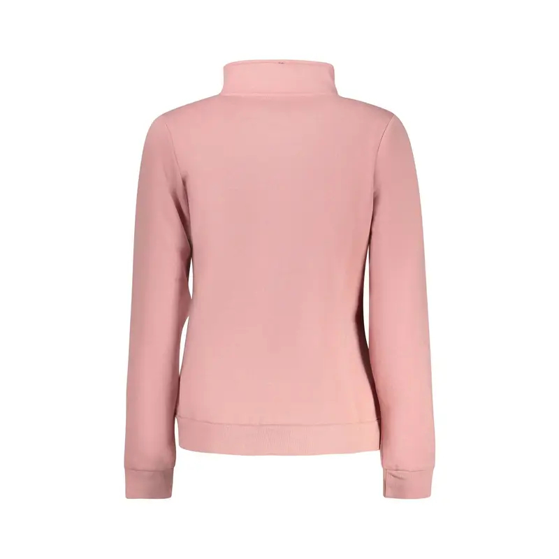 Felpa Donna Rosa Zip Felpata Applicazione Logo miniatura 2