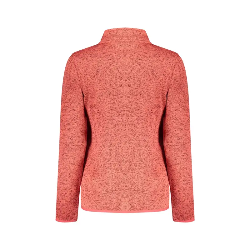 Felpa Donna Rosa Zip Felpata Dettagli Contrasto miniatura 2