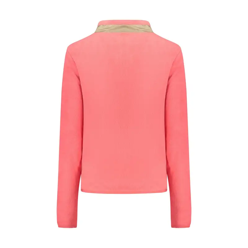 Felpa Donna Rosa Zip Pile Taschino Applicazione Logo miniatura 2