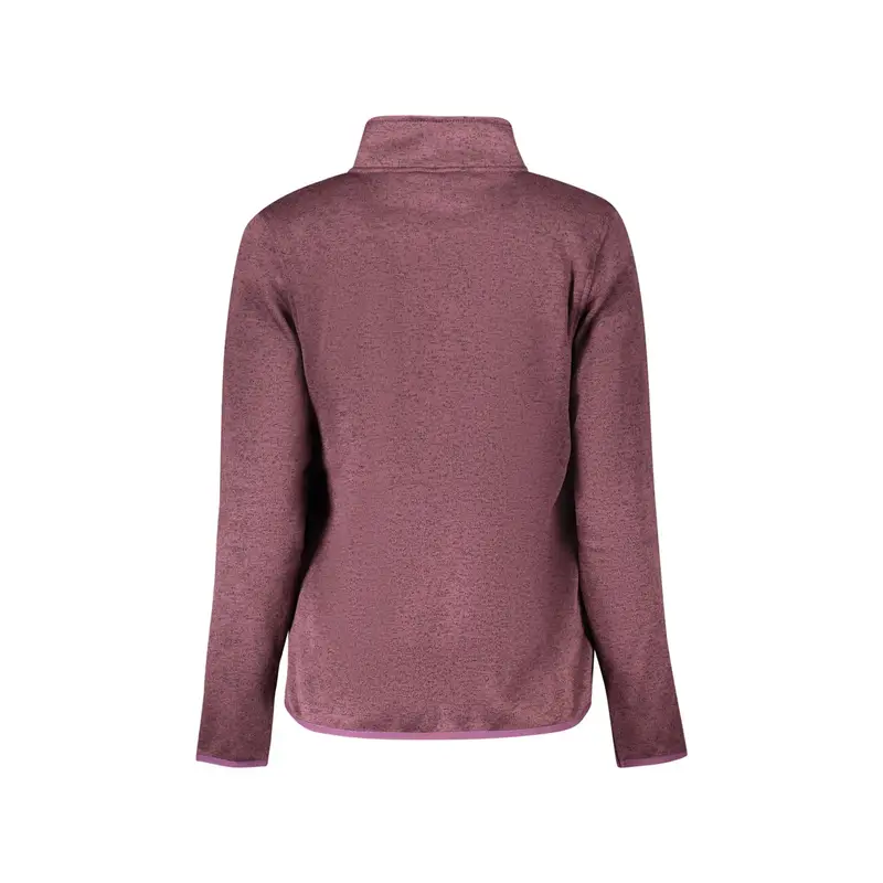 Felpa Donna Viola Zip Felpata Dettagli Contrasto miniatura 2