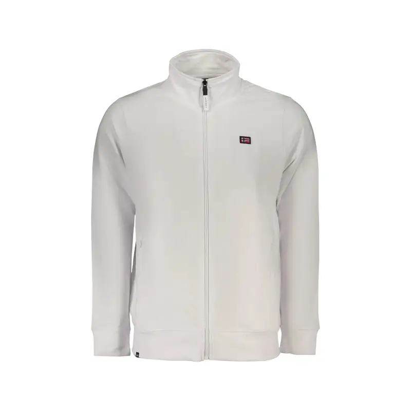 Felpa Maniche Lunghe con Zip Uomo Bianca Logo Bianco