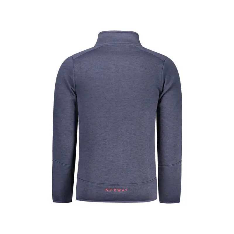 Felpa Maniche Lunghe con Zip Uomo Blu Dettagli a Contrasto miniatura 2