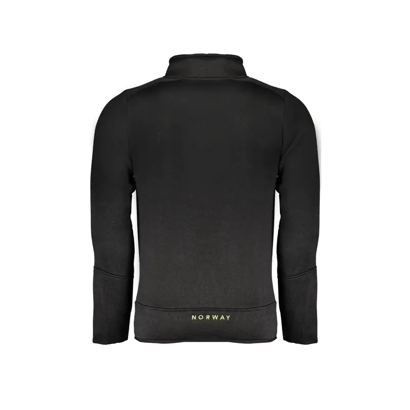 Felpa Maniche Lunghe con Zip Uomo Nera con Dettagli a Contrasto Nero miniatura 2