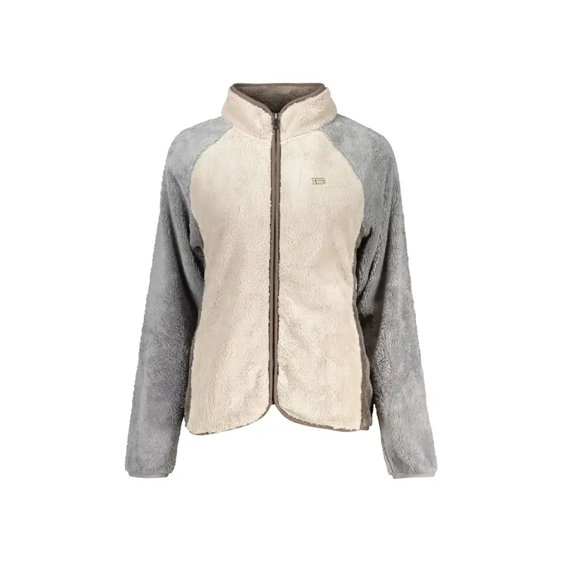 Norway 1963 Felpa Maniche Lunghe Donna beige con Zip e Ricamo