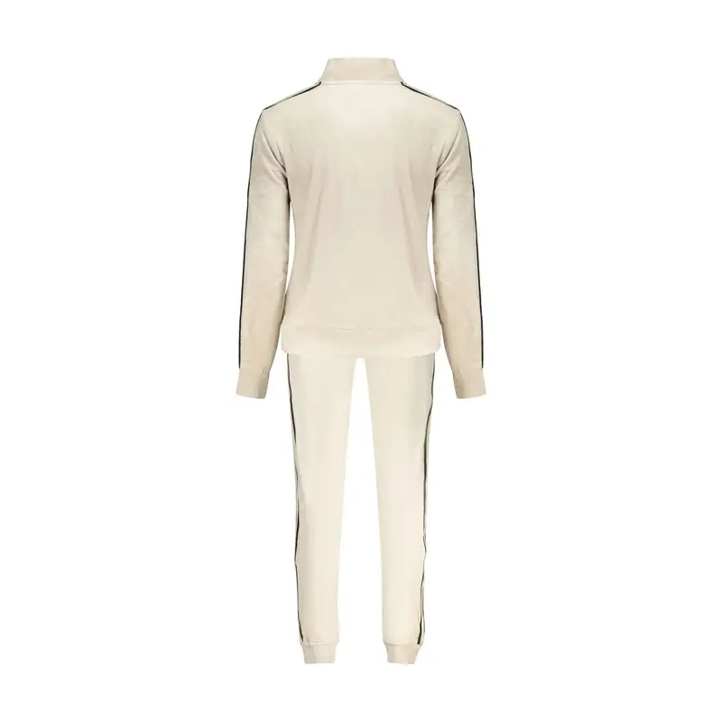 Felpa Maniche Lunghe Tuta Sportiva Donna Beige Full Zip miniatura 2
