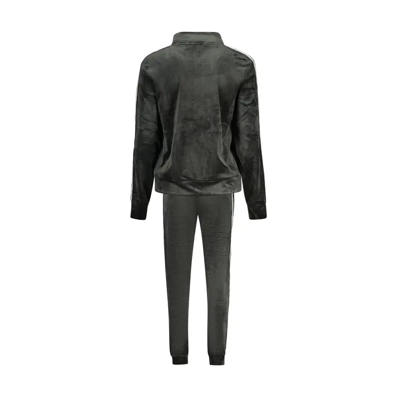 Felpa Maniche Lunghe Tuta Sportiva Donna Nera Full Zip Nero miniatura 2