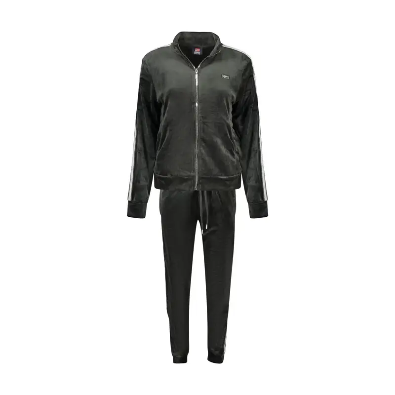 Felpa Maniche Lunghe Tuta Sportiva Donna Nera Full Zip Nero