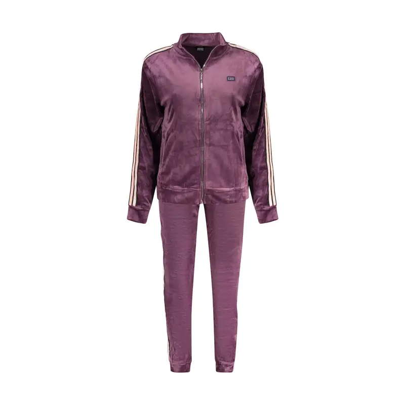 Felpa Maniche Lunghe Tuta Sportiva Donna Viola Full Zip