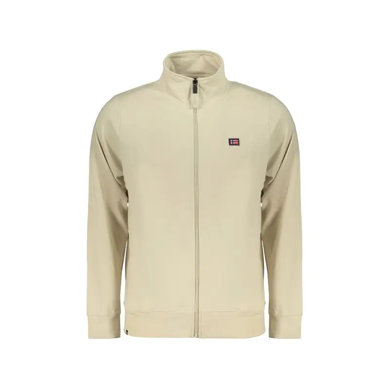Felpa Maniche Lunghe Uomo Beige Zip
