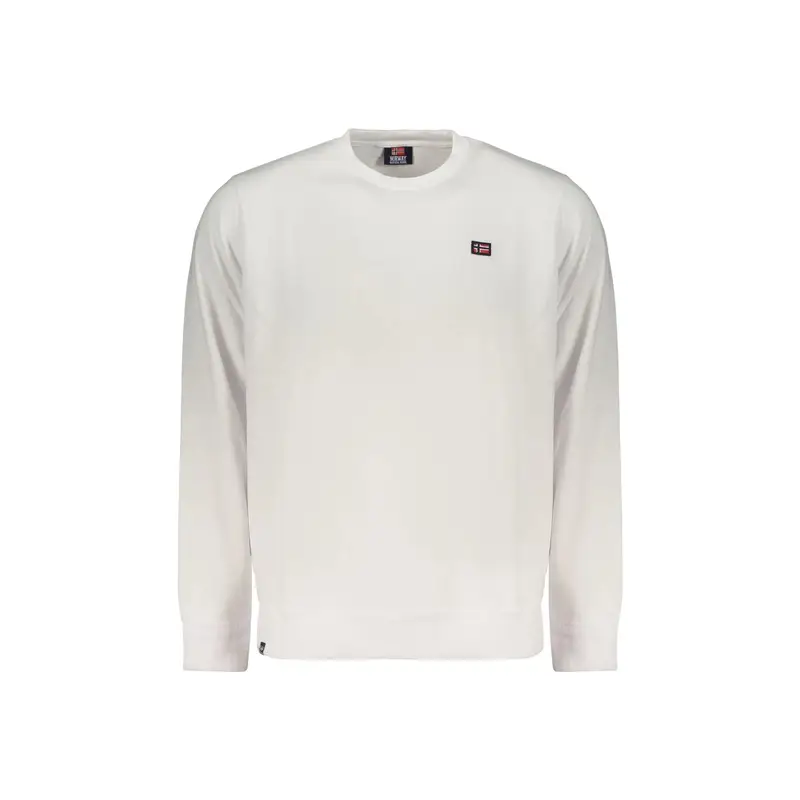 Felpa Maniche Lunghe Uomo Bianca Logo Bianco