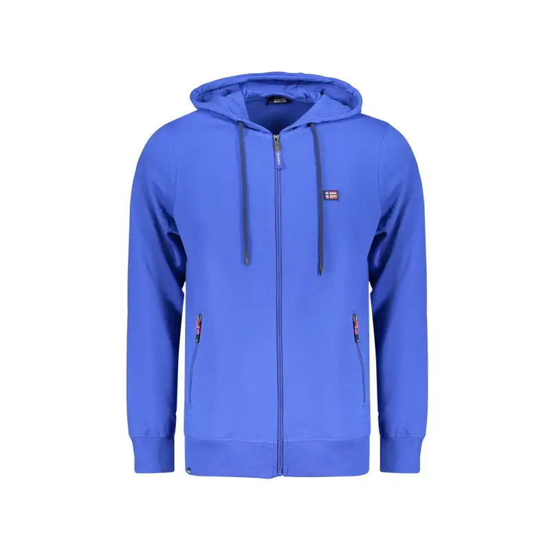 Felpa Maniche Lunghe Uomo Blu Zip
